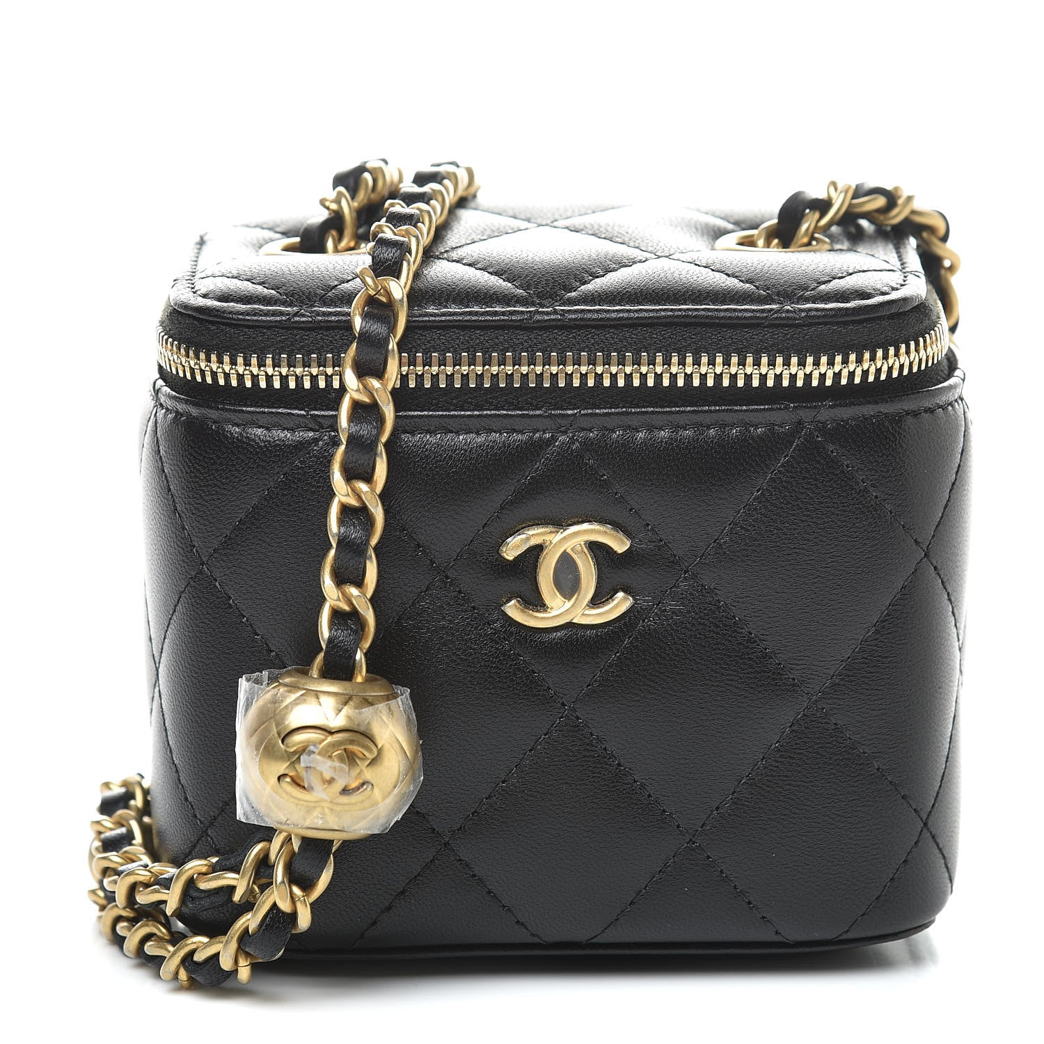 Chanel Lambskin Quilted Pearl Crush Box With Chain Black 1 of 11