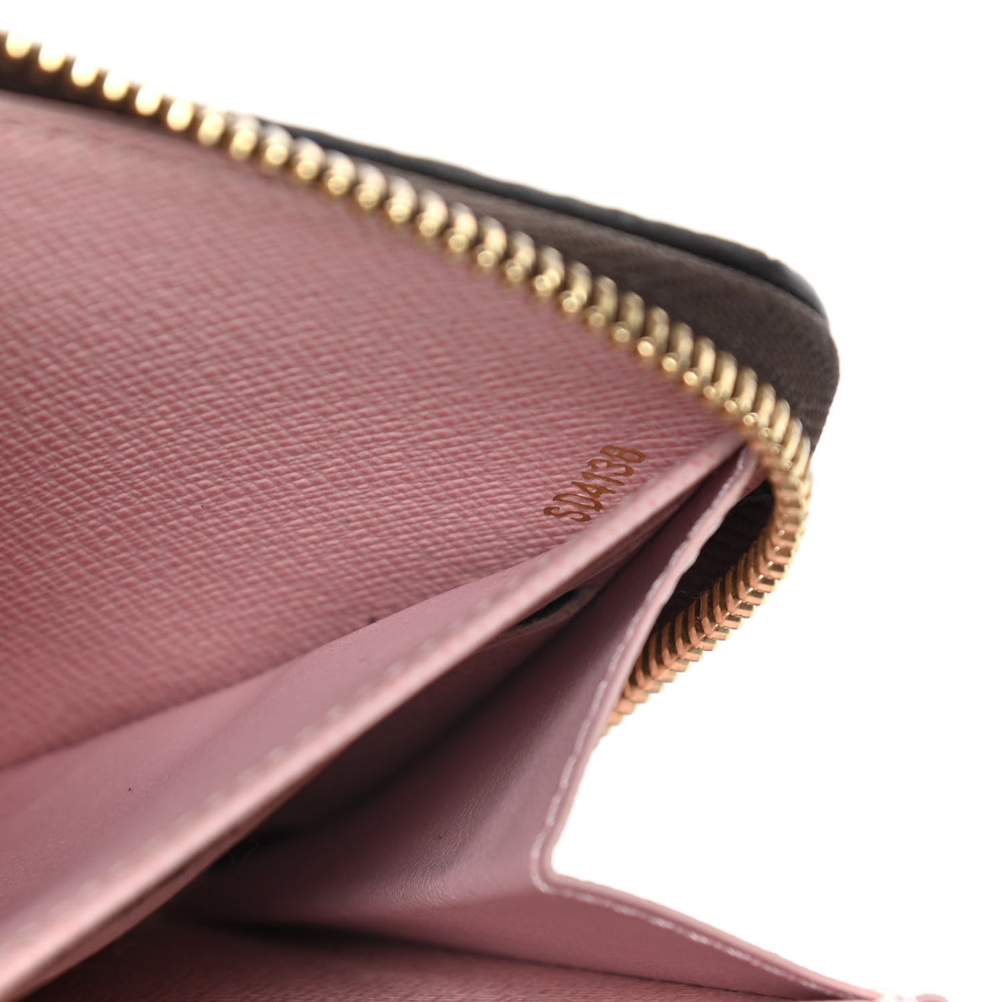 Damier Ebene Zippy Wallet Rose Ballerine