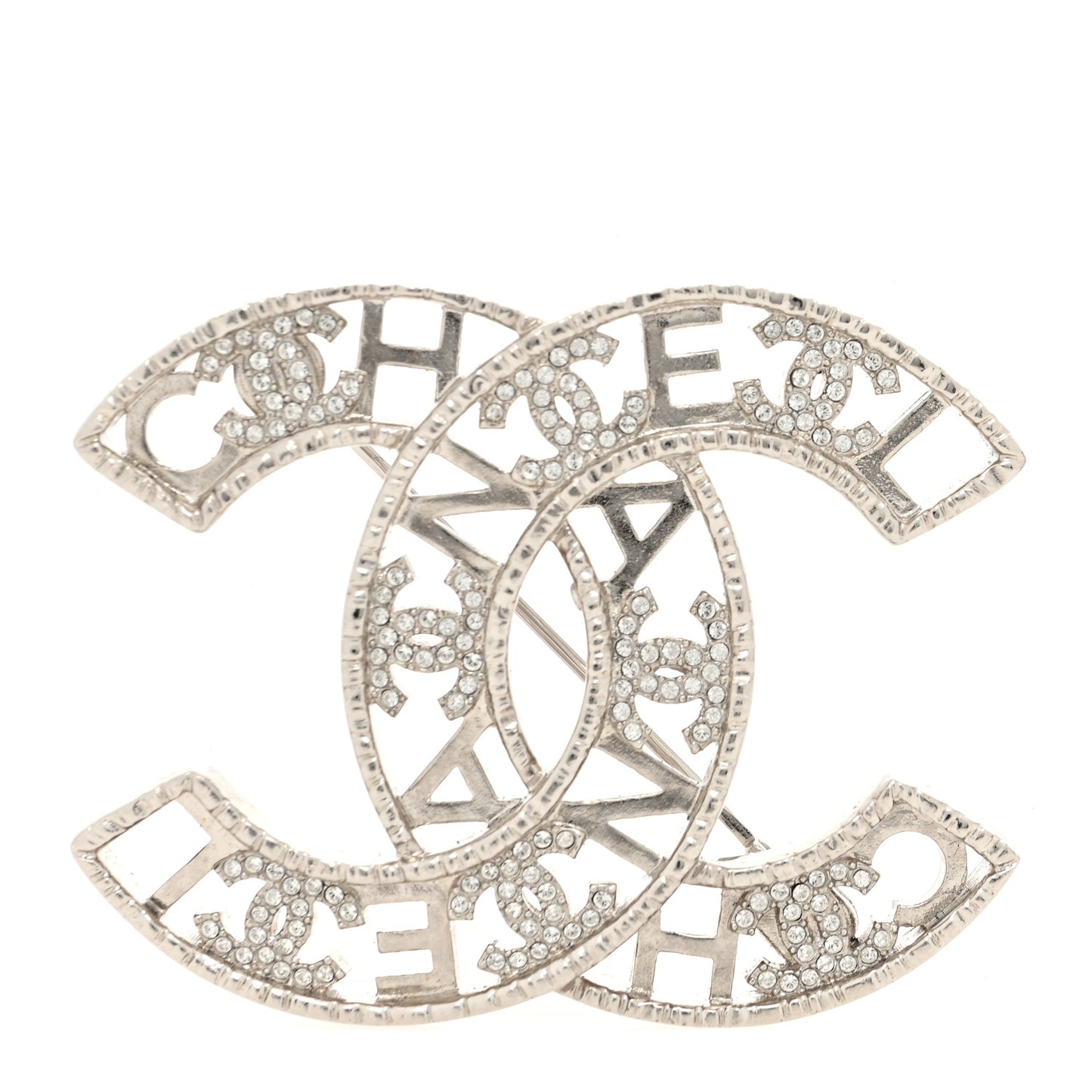 Crystal CC Brooch Silver