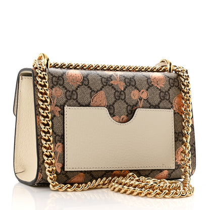 Gucci GG Supreme Monogram Berry Textured Dollar Calfskin Small Padlock Shoulder Bag Beige Ebony Light Copper Mystic White 3 of 9