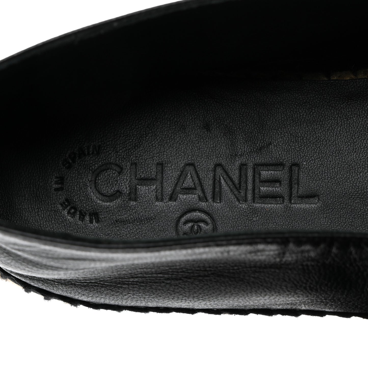 Lambskin Quilted CC Espadrilles 38 Black