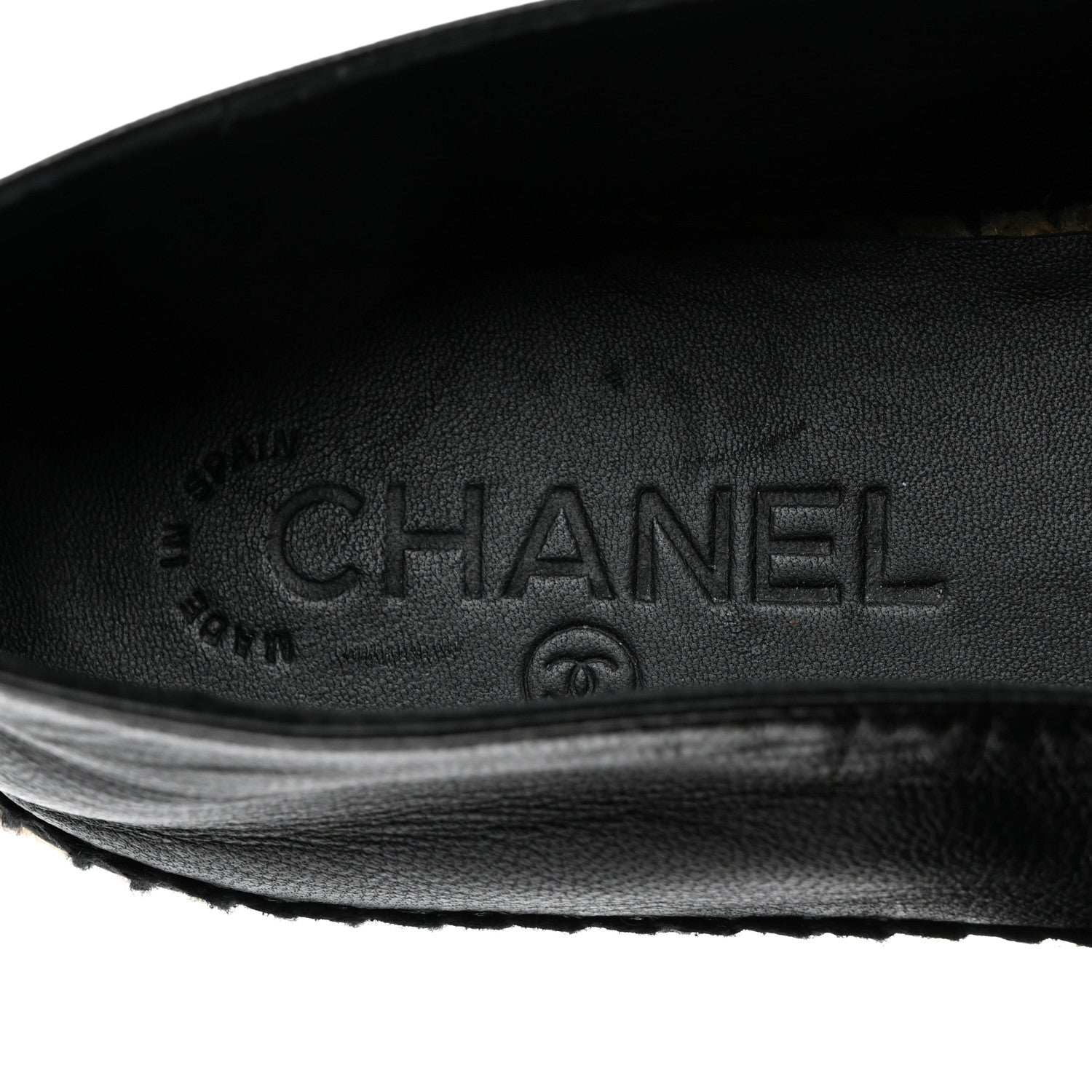 Chanel Lambskin Quilted CC Espadrilles 38 Black 7 of 8