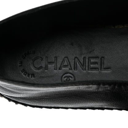 Chanel Lambskin Quilted CC Espadrilles 38 Black 7 of 8