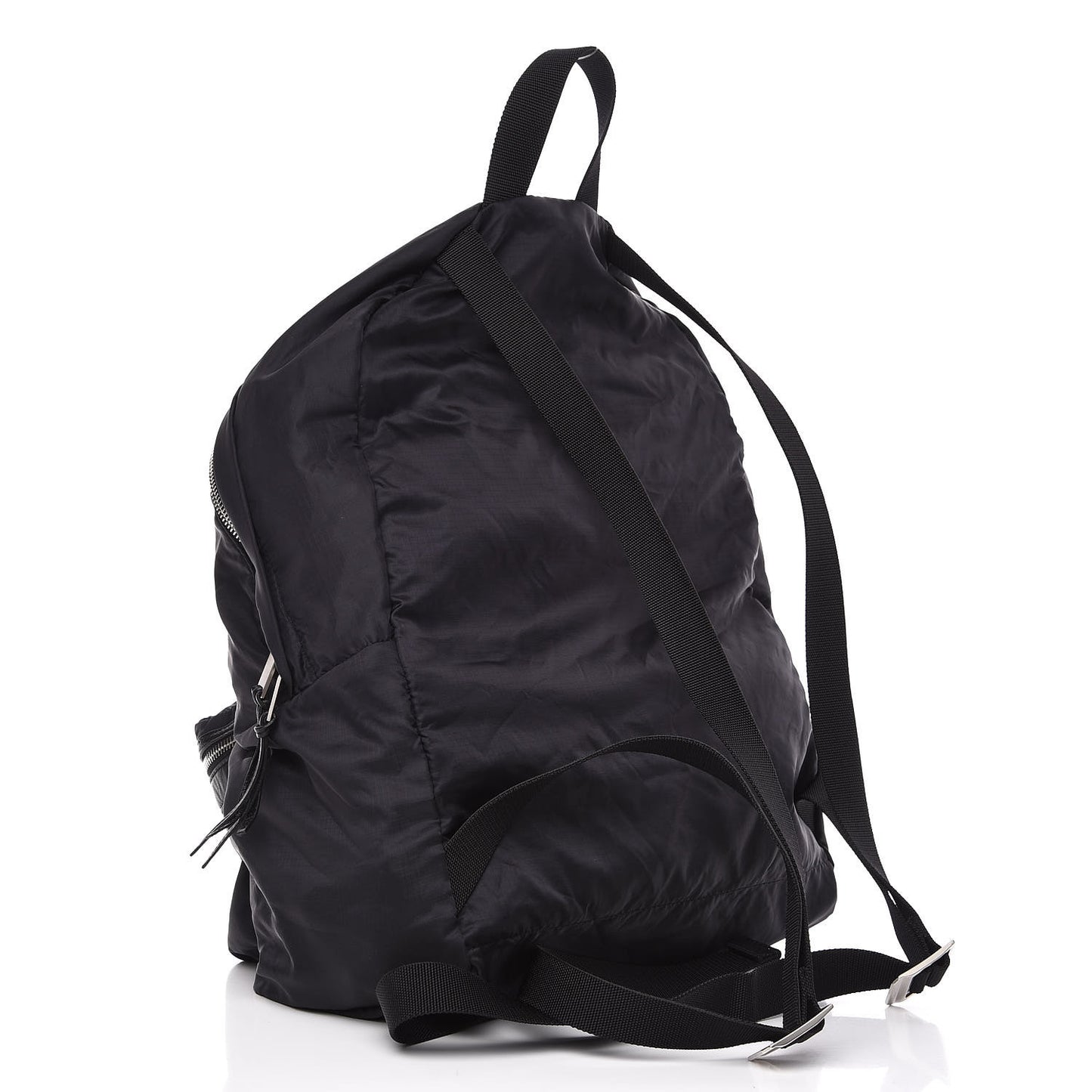 Nylon City Fold Up Backpack Belt Bag Black