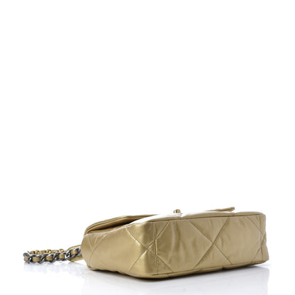 Chanel Metallic Goatskin Quilted Medium 19 Flap Gold 4 of 10