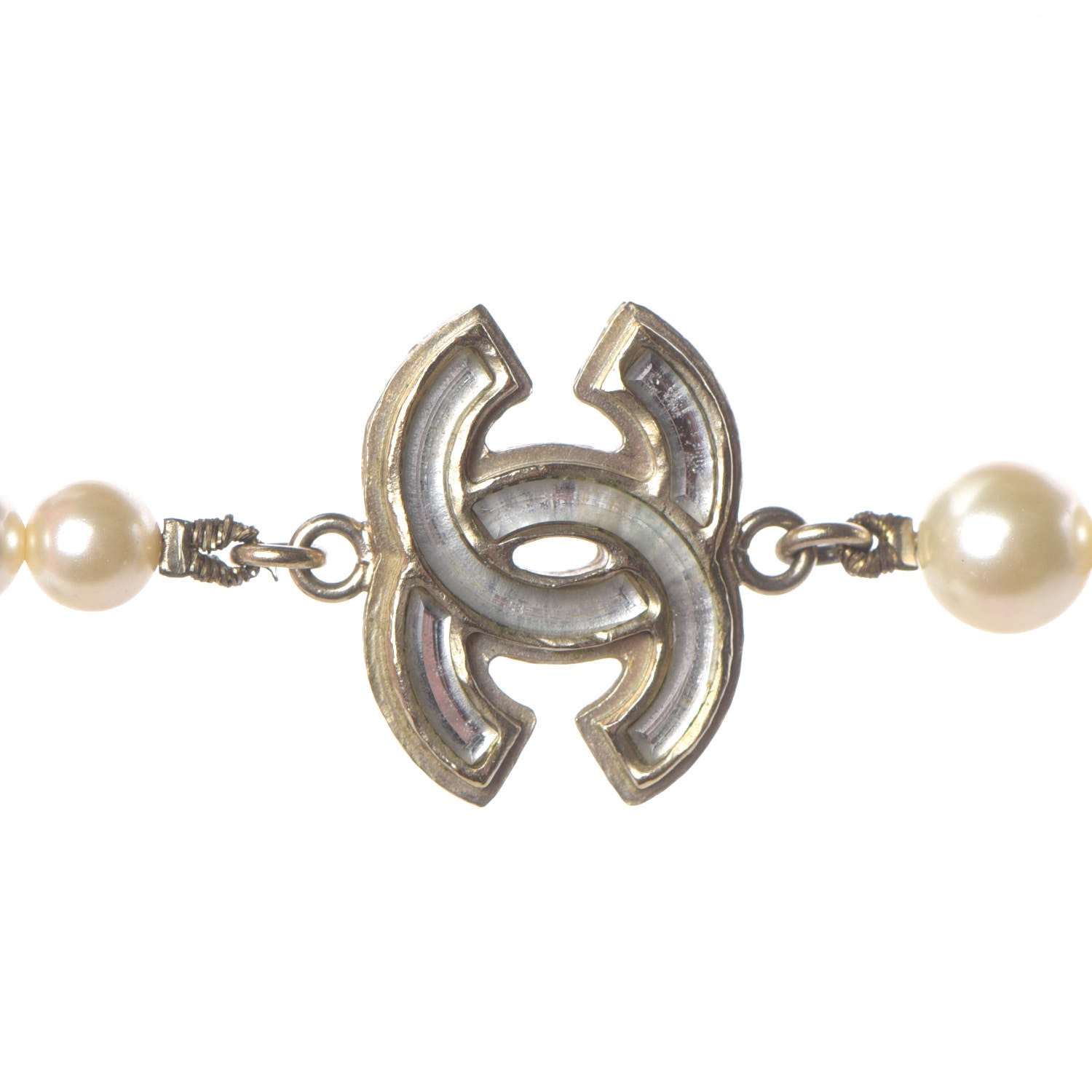 Chanel Pearl Gripoix CC Long Necklace Gold 5 of 6