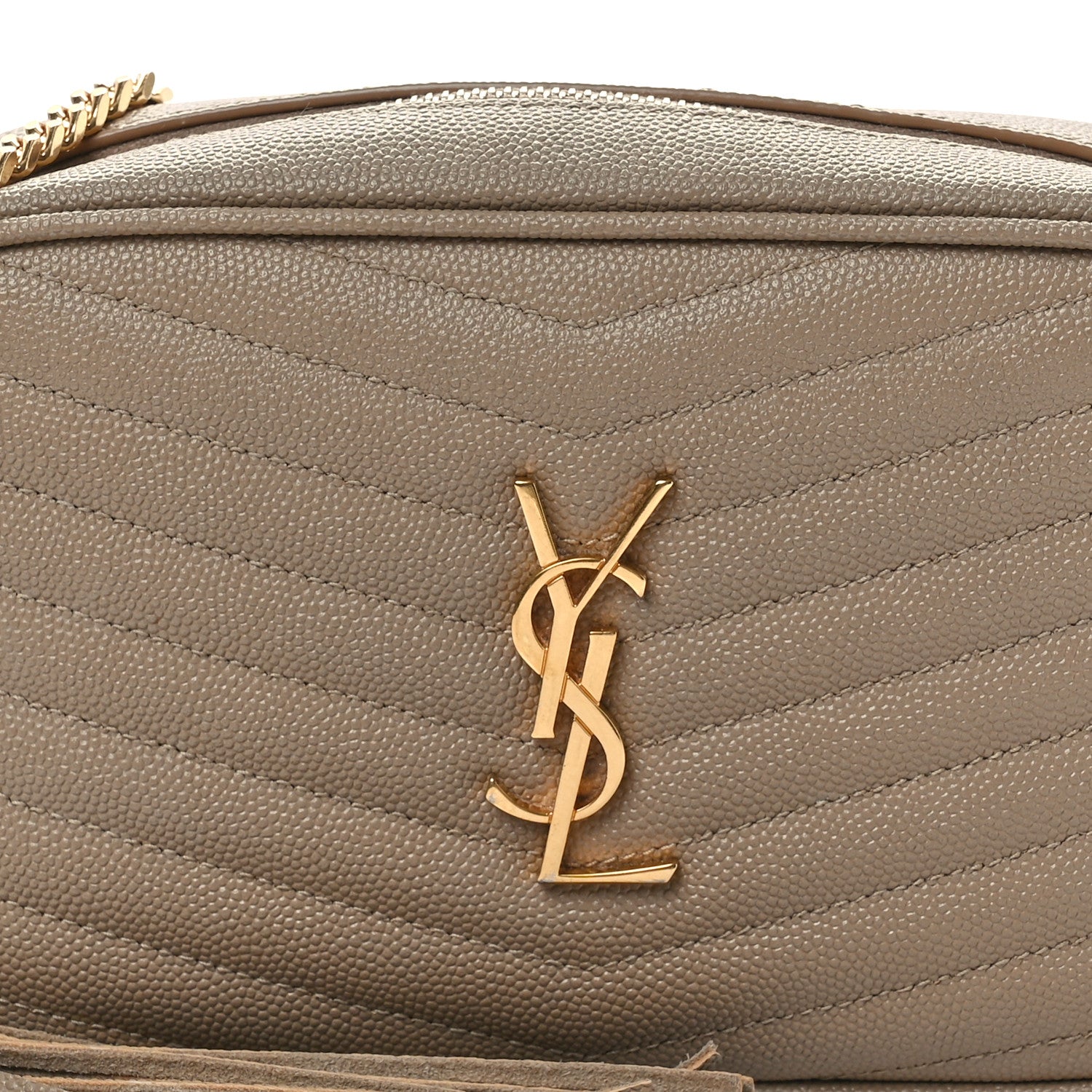 Saint Laurent Grain De Poudre Matelasse Monogram Mini Lou Camera Bag Taupe 8 of 11