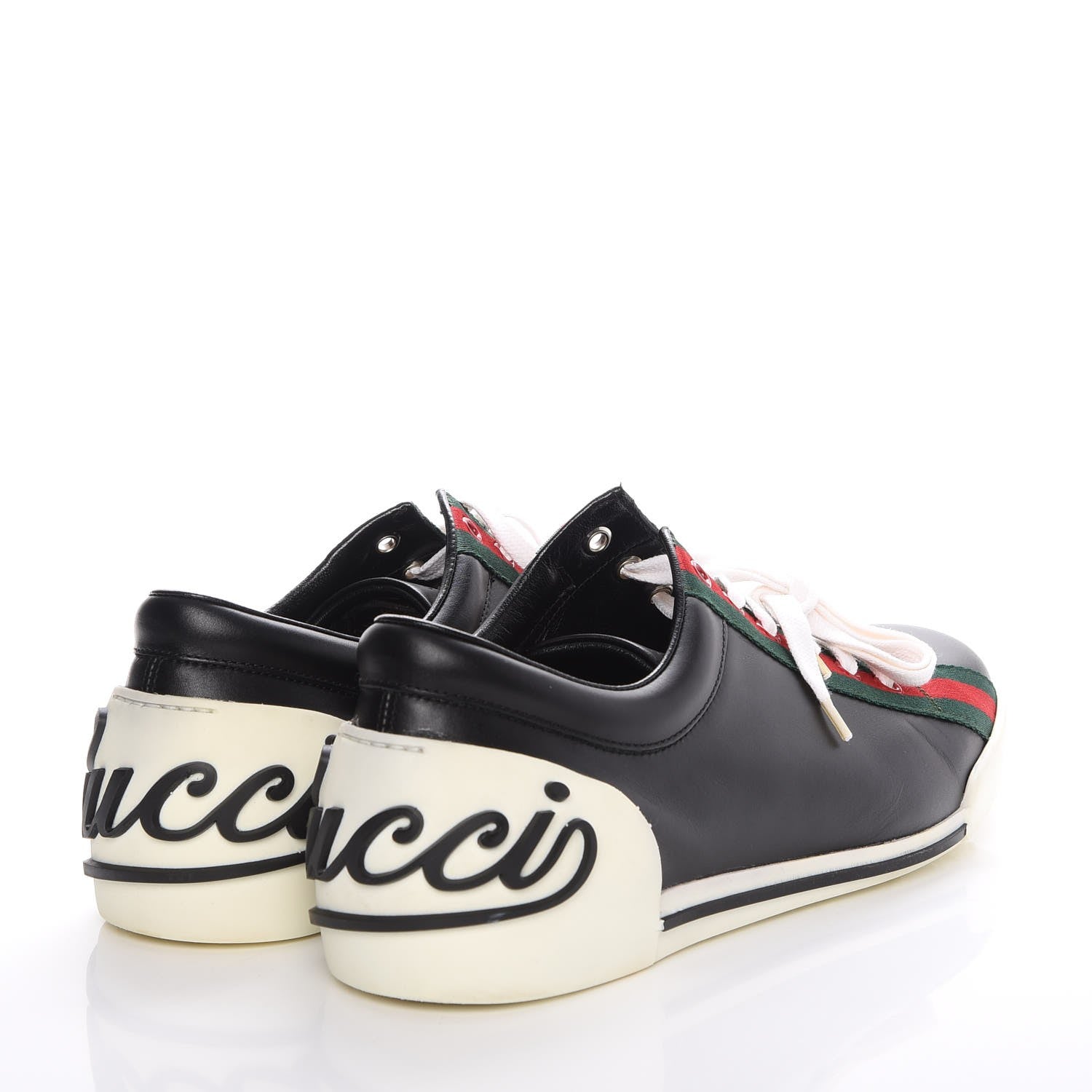 Gucci Calfskin Web Mens Sneakers 7.5 Black 4 of 13