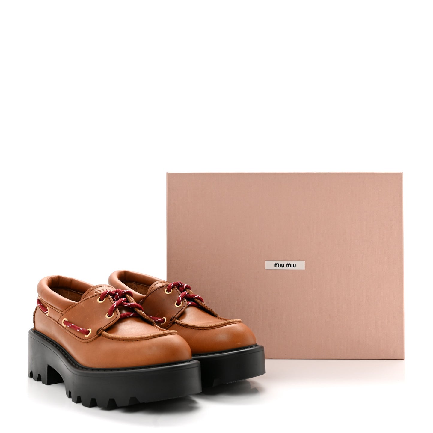 Vitello Platform Loafers 38.5 Cognac