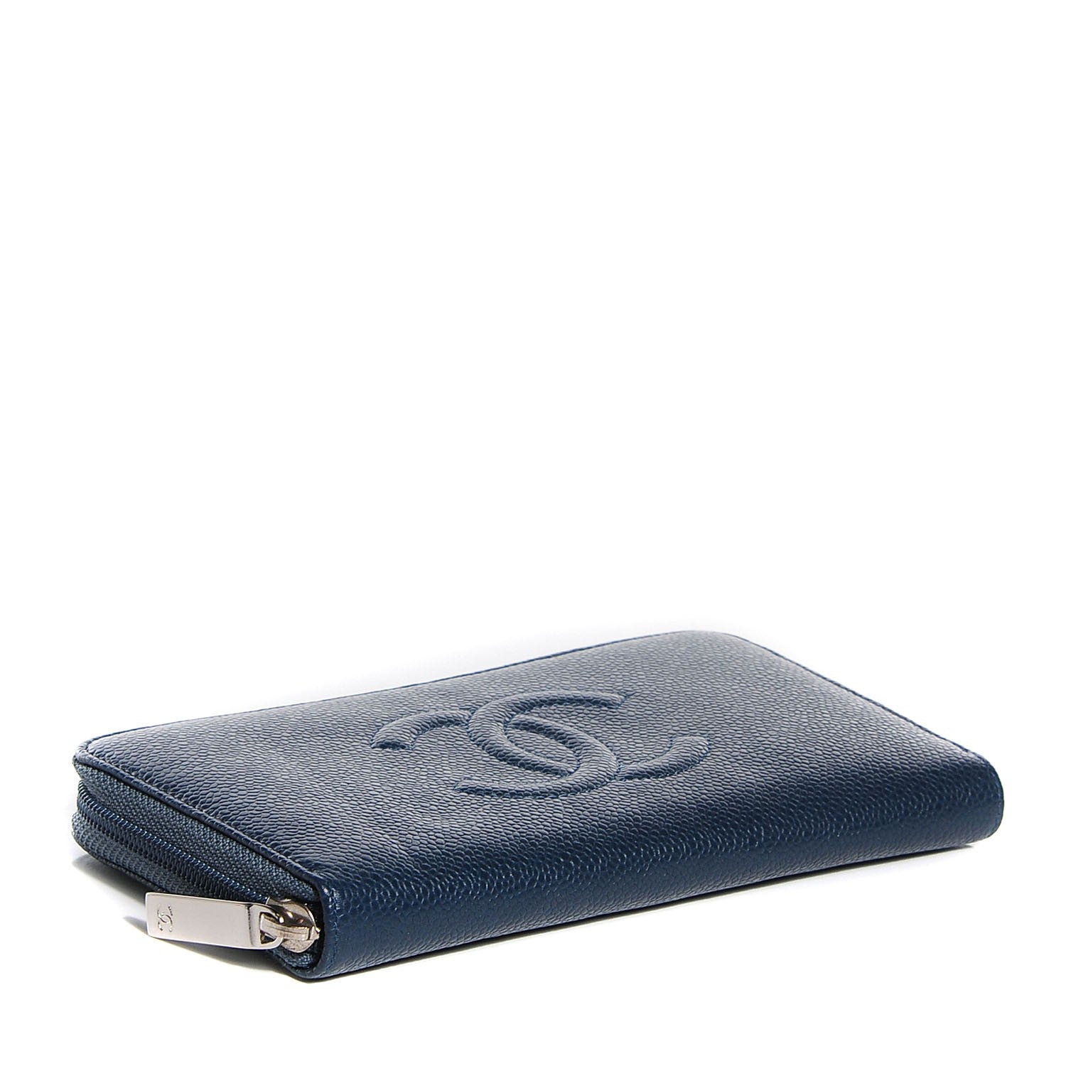 Chanel Caviar CC Timeless Large Zip Around Wallet Dark Blue 4 of 8