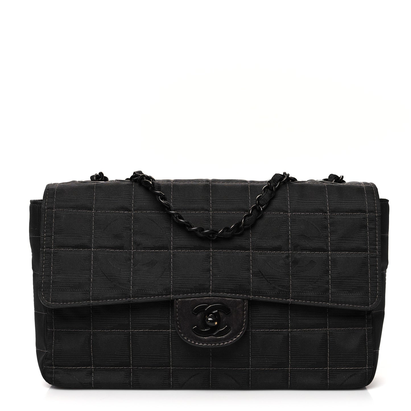 Nylon Medium Travel Flap Black