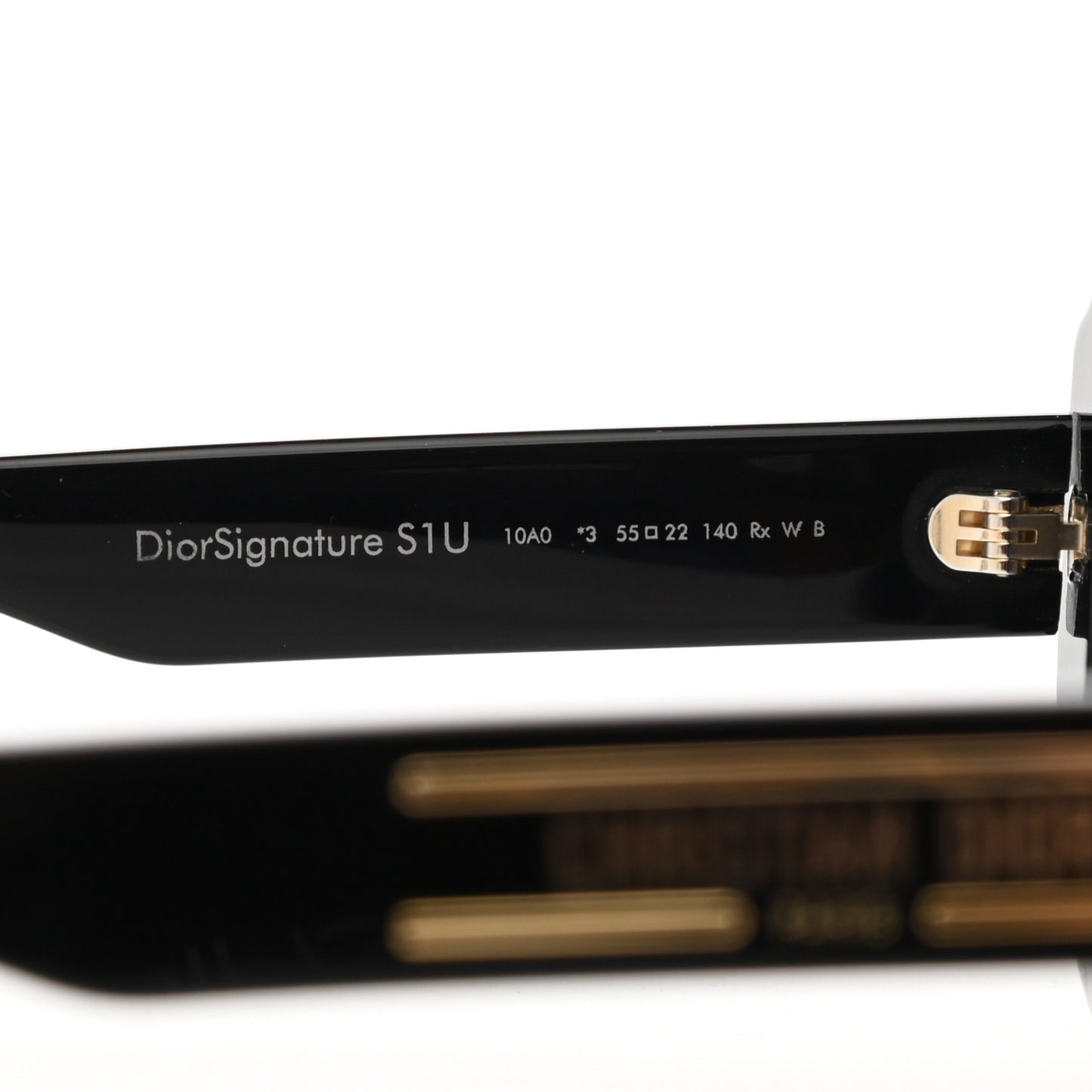Acetate Diorsignature S1U Square Sunglasses Black