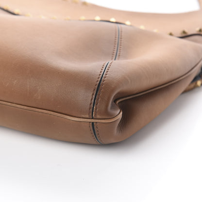 Valentino Garavani Buffed Calfskin Medium Twinkle Studs Hobo Camel 6 of 8
