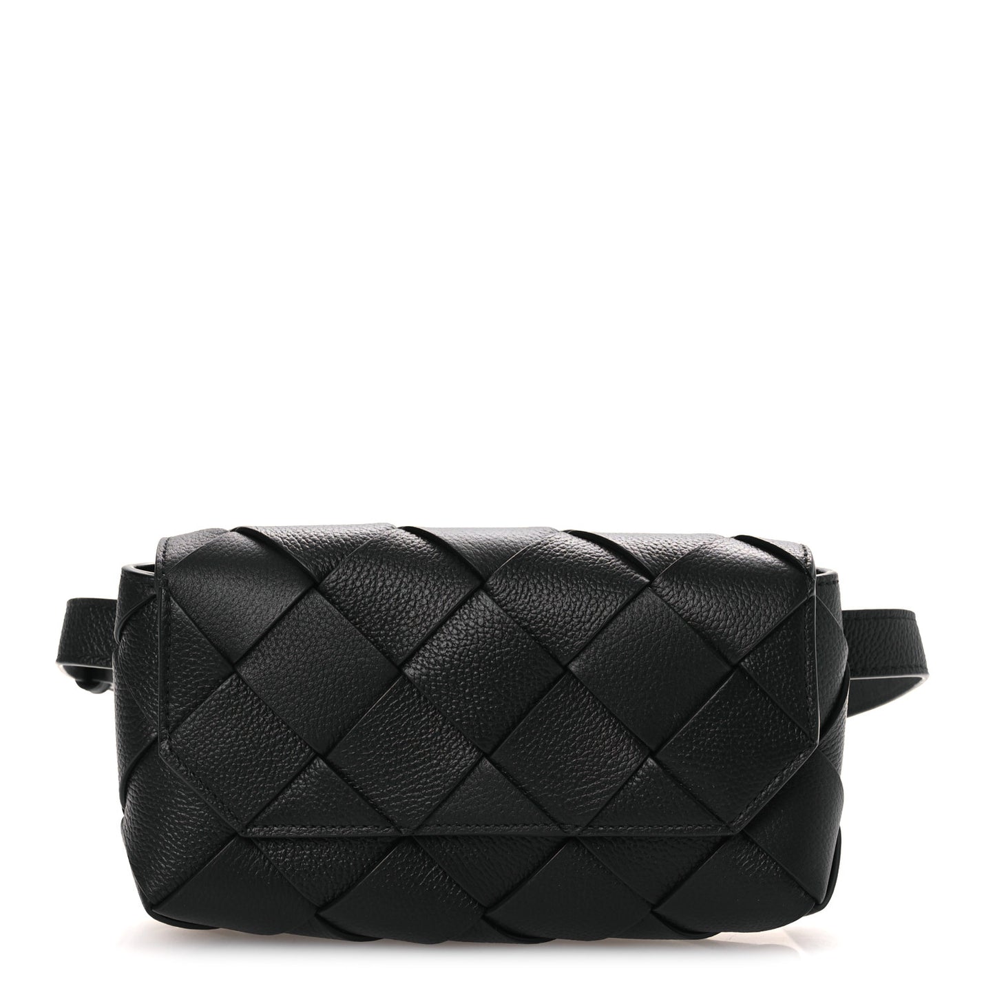 Calfskin Intreccio Diago Belt Bag Black