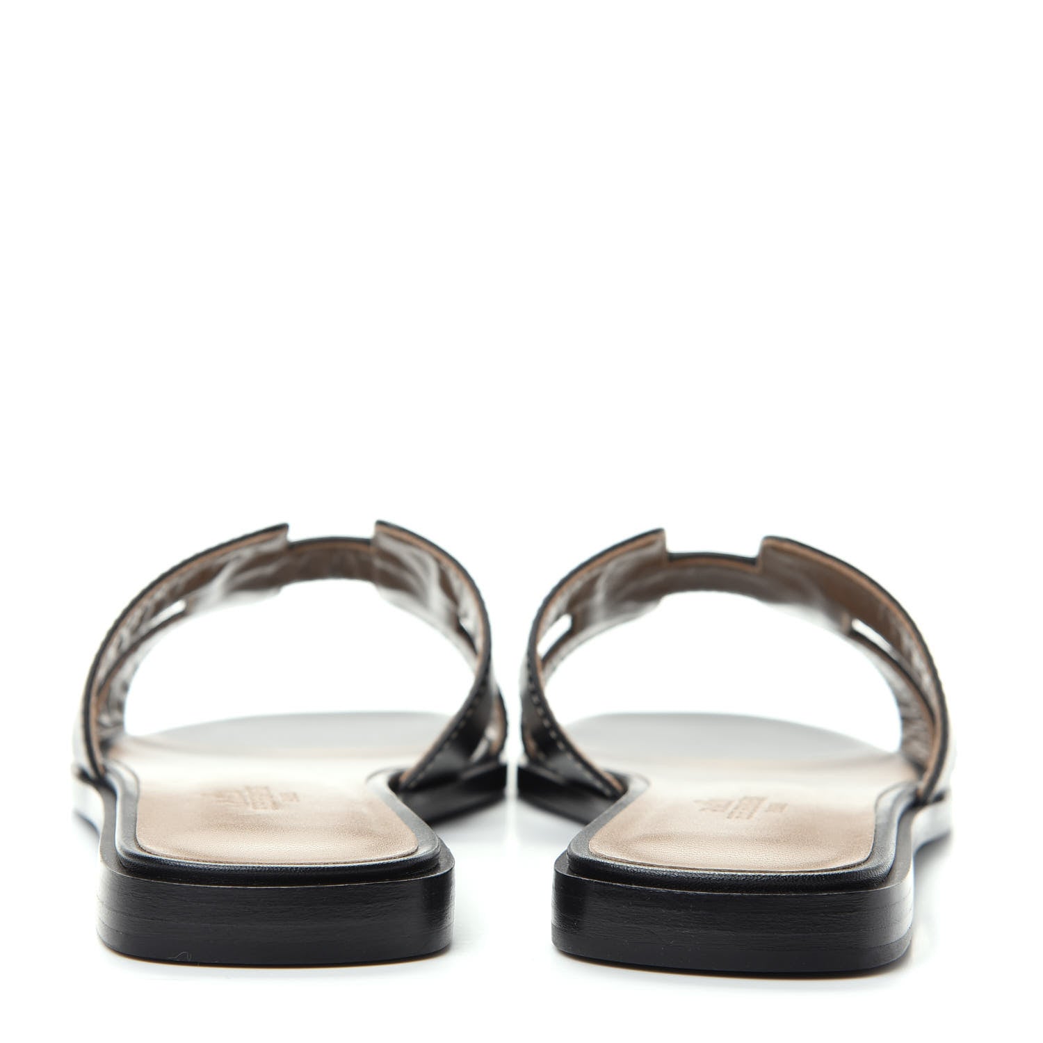 Hermes Box Calfskin Oran Sandals 37 Black 7 of 11