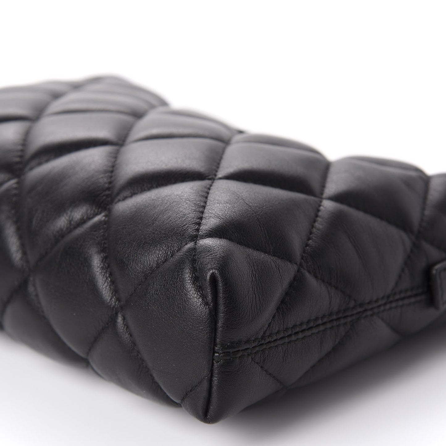 Nappa Calfskin Quilted Touch B Camera Shoulder Bag Black