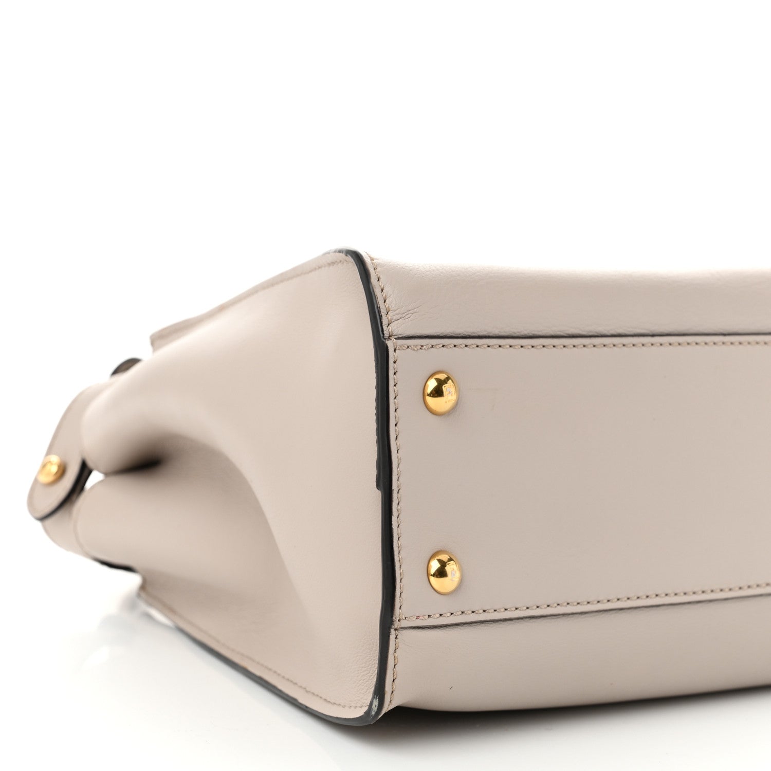 Fendi Vitello Seta Shiny Nappa Medium Peekaboo Iconic Satchel Grigio Polvere Bois de Rose 10 of 13