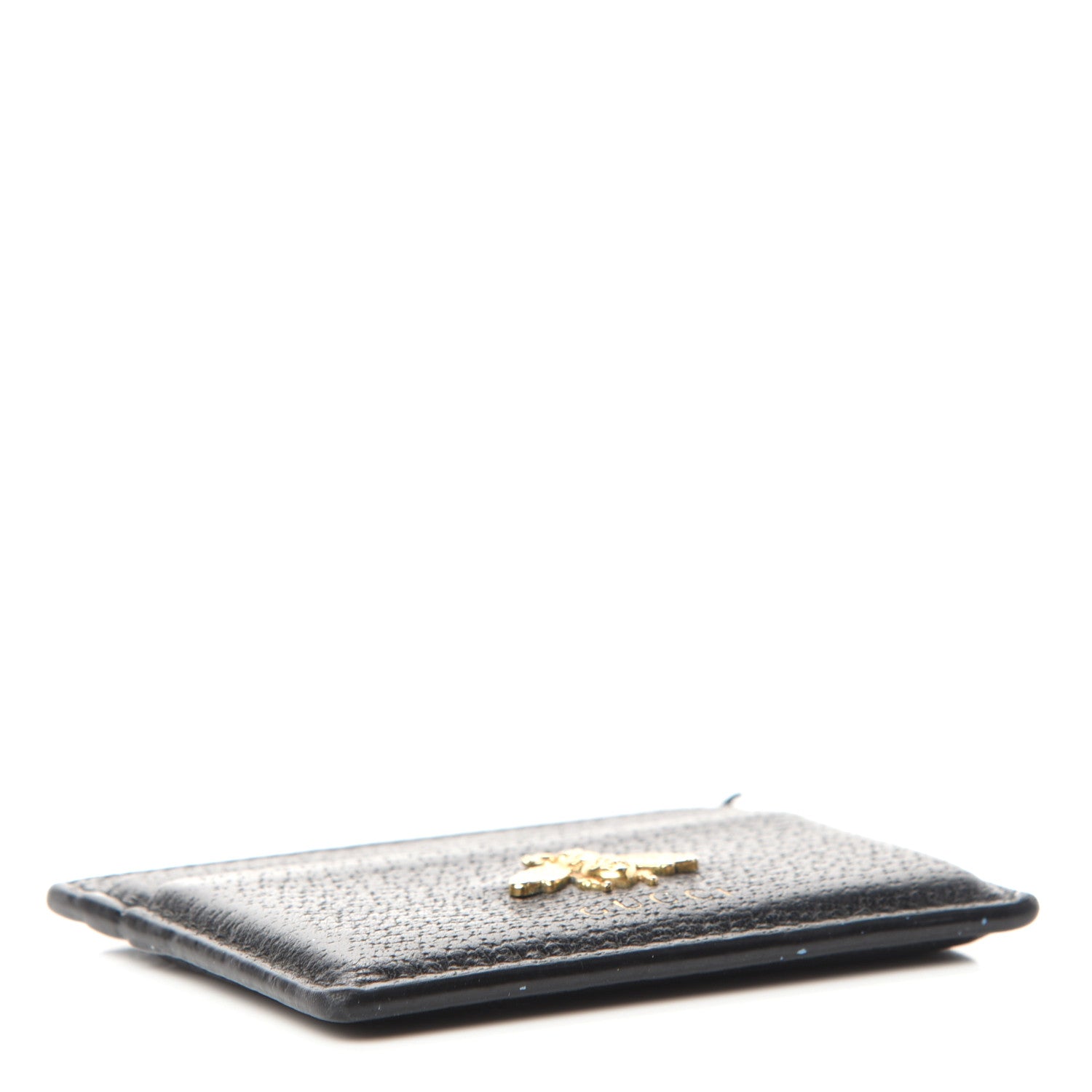 Gucci Pebbled Calfskin Animalier Card Holder Black 4 of 5