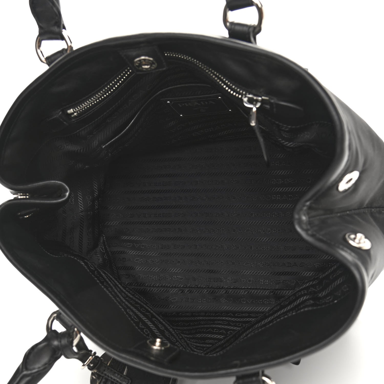 Prada Tessuto Nylon Soft Calf Tote Black 3 of 12