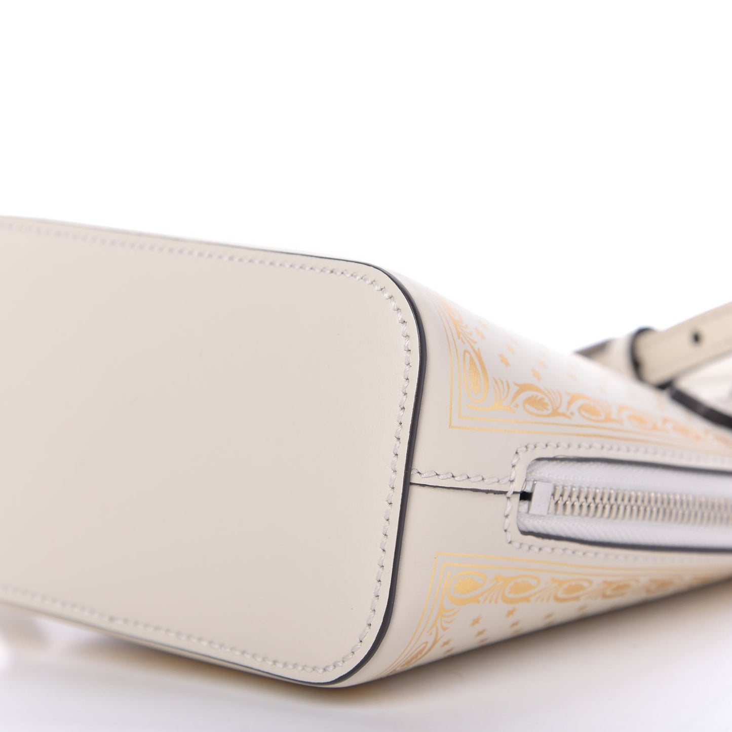 X SEGA Calfskin GUCCY Stars Mini Dome Shoulder Bag Mystic White Gold
