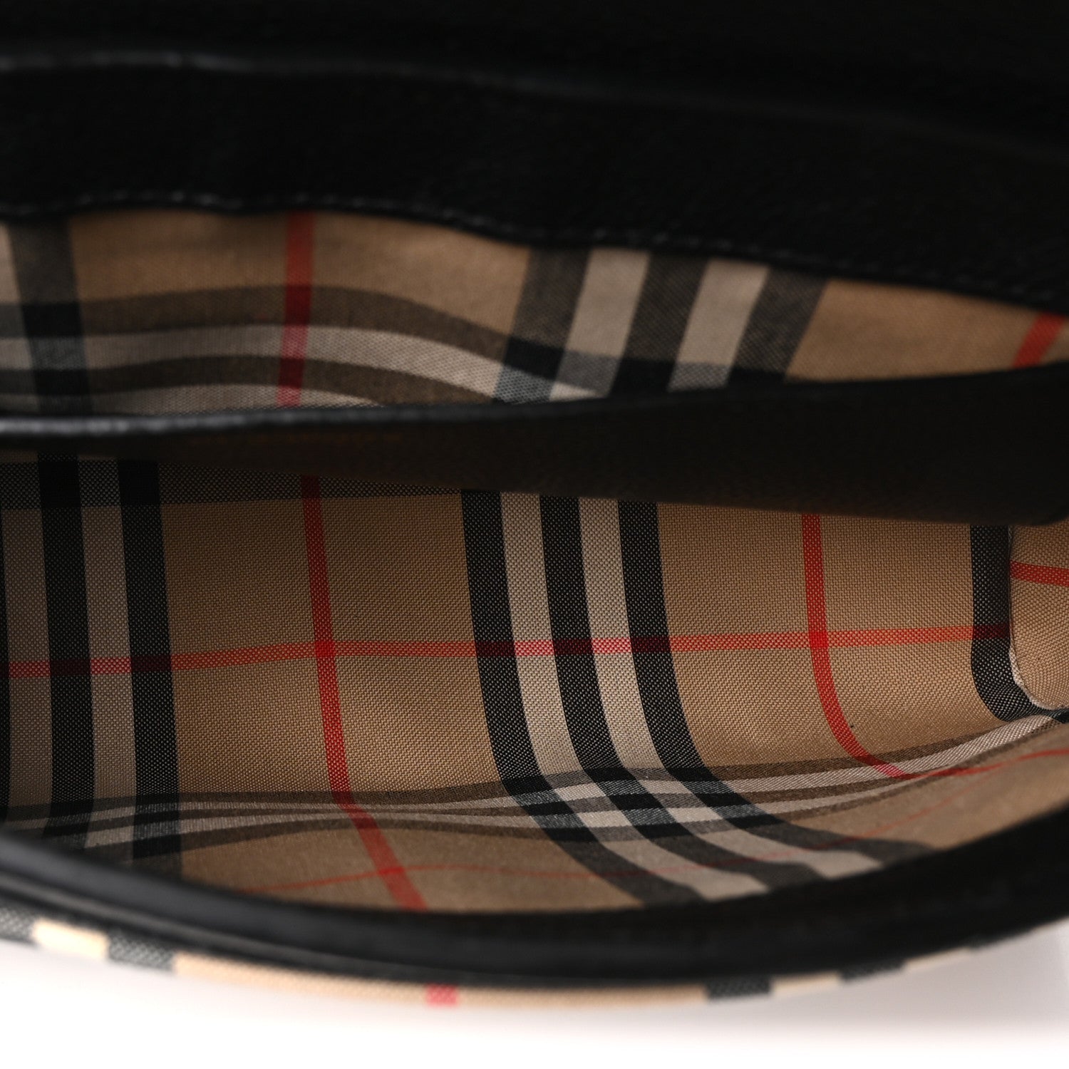 Burberry Coated Canvas Calfskin Vintage Check Medium Note Crossbody Bag Black 5 of 9