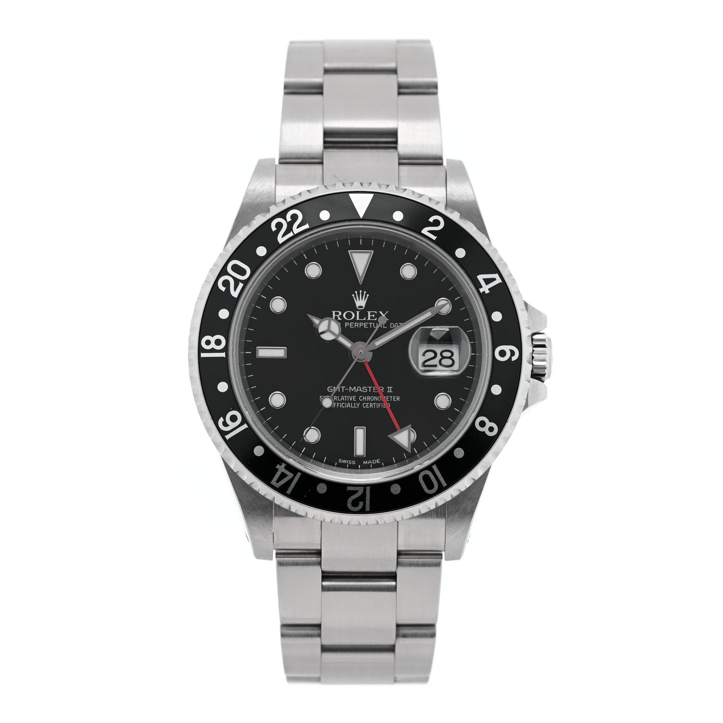 Stainless Steel 40mm Oyster Perpetual Date GMT Master II Watch Black 16710