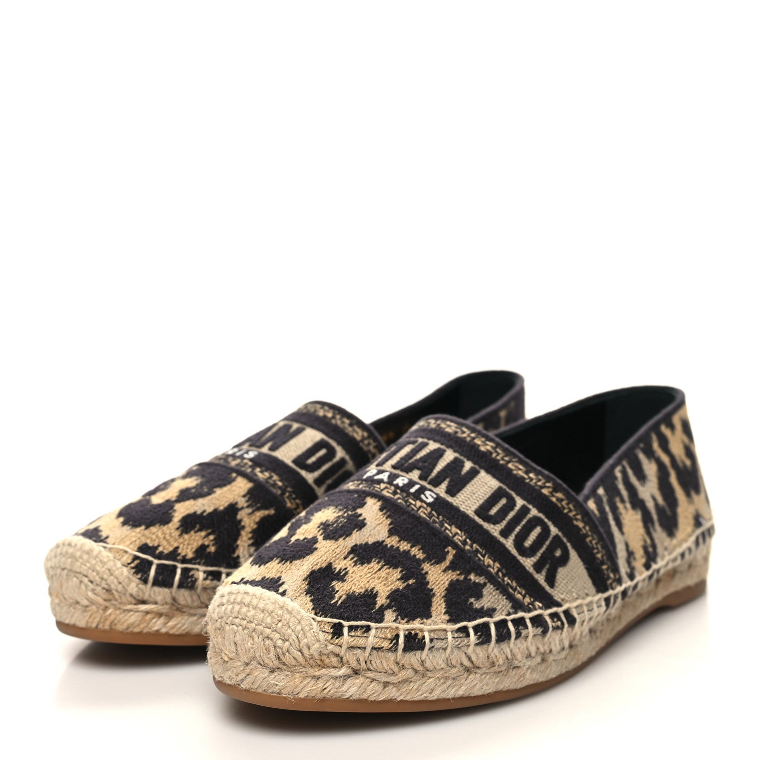 Christian Dior Lurex Embroidered Mizza Granville Espadrille 36.5 Beige Black 3 of 8
