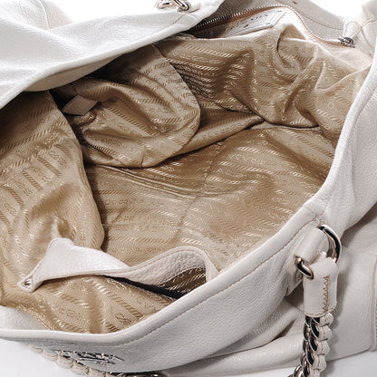 Prada Cervo Lux Deerskin Chain Shoulder Bag Talco 5 of 14