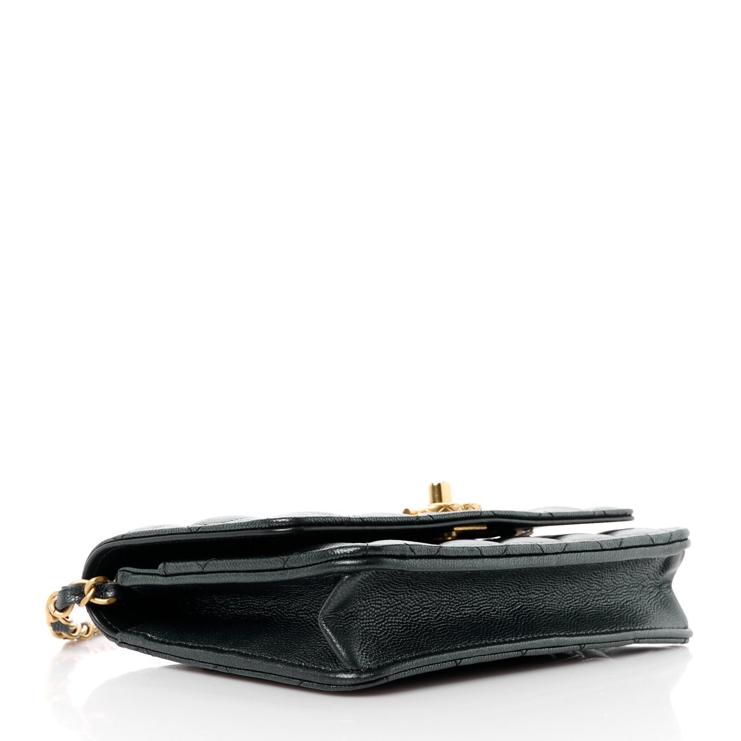 Pearly Caviar Quilted Fit For You Wallet On Chain WOC Black