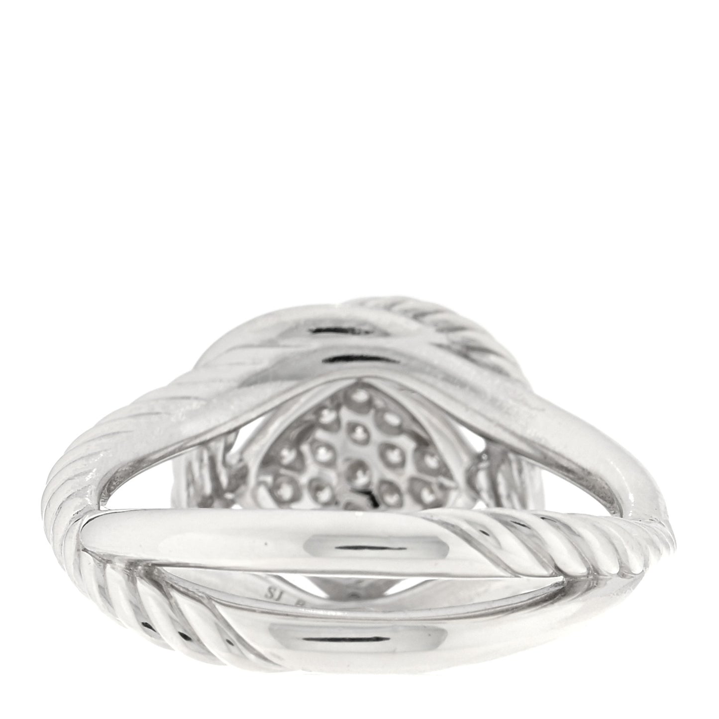 Sterling Silver Diamond Pave 7mm Infinity Ring 50 5.25