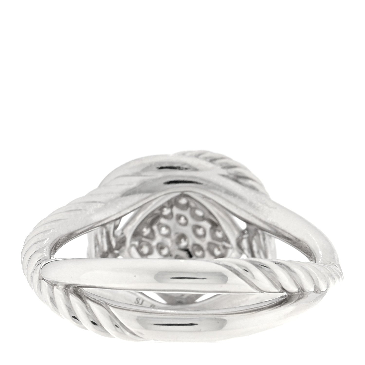 David Yurman Sterling Silver Diamond Pave 7mm Infinity Ring 50 5.25 3 of 4