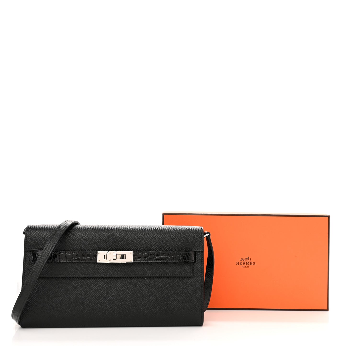 Epsom Matte Alligator Touch Kelly Wallet To Go Black