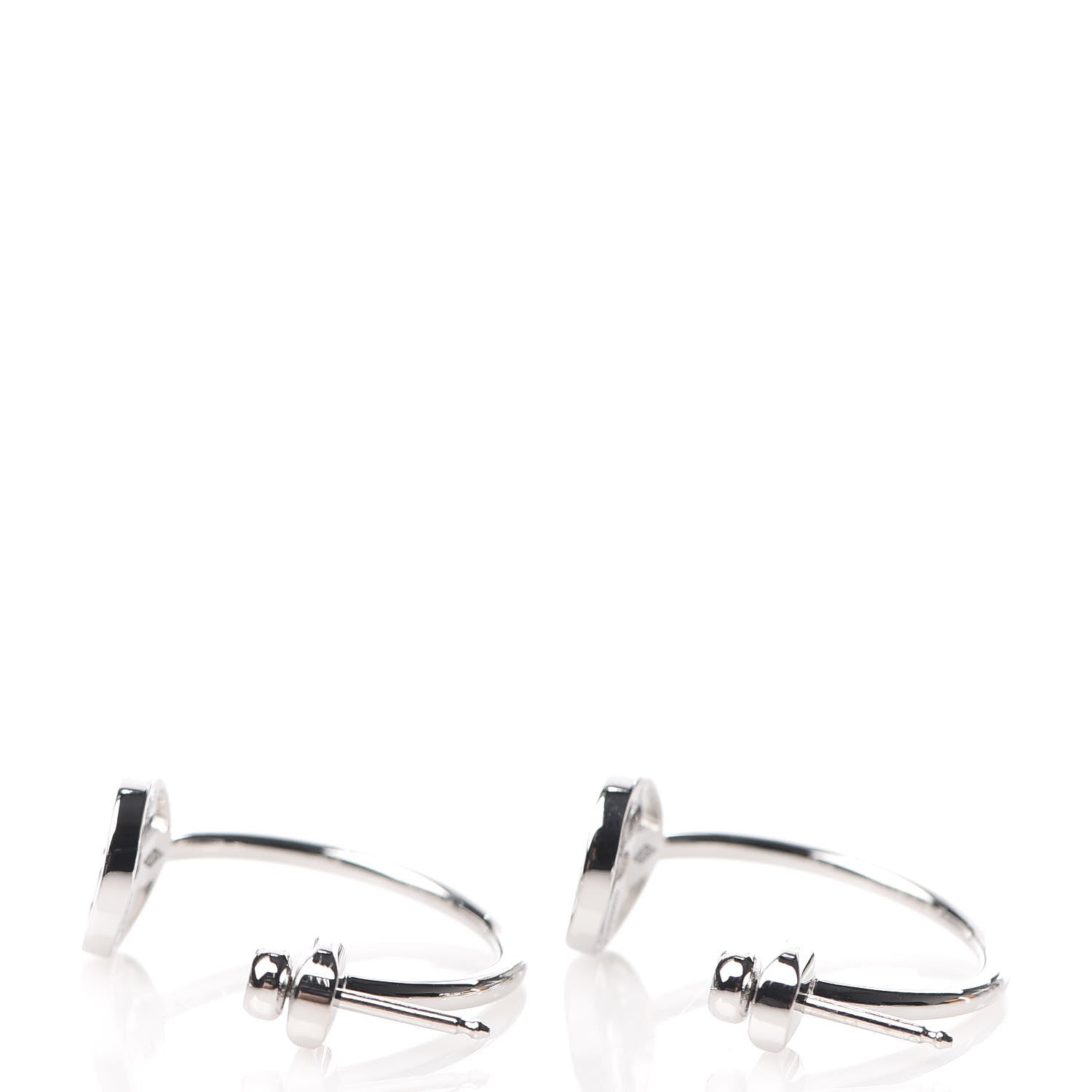 Louis Vuitton 18K White Gold Diamond Idylle Blossom Hoop Earrings 4 of 5
