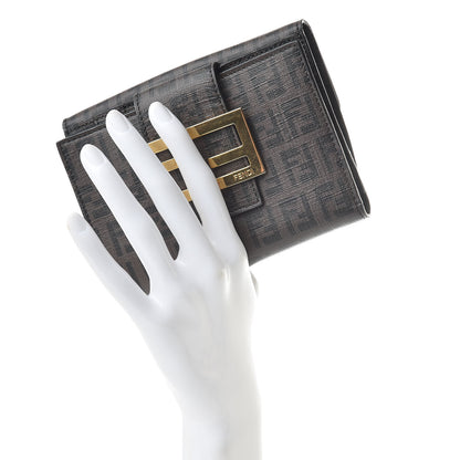 Fendi Zucchino Spalmati Compact Wallet Brown 2 of 10
