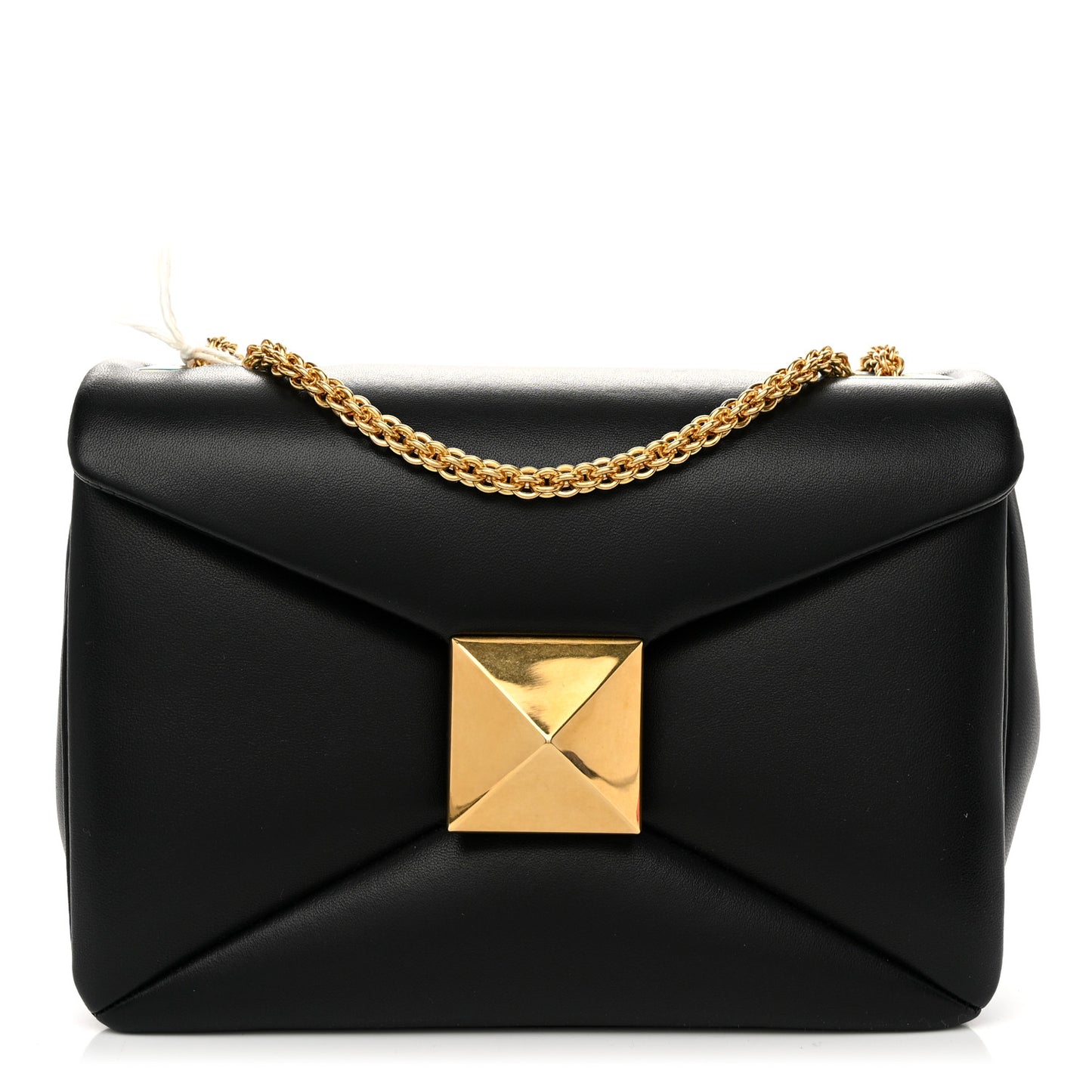 Nappa One Stud Chain Clutch Black