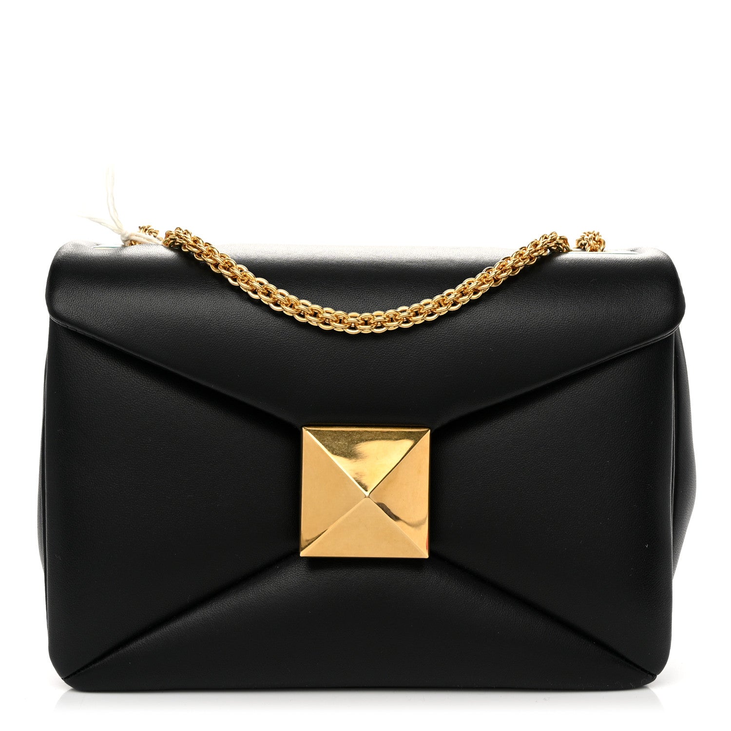 Valentino Garavani Nappa One Stud Chain Clutch Black 1 of 10