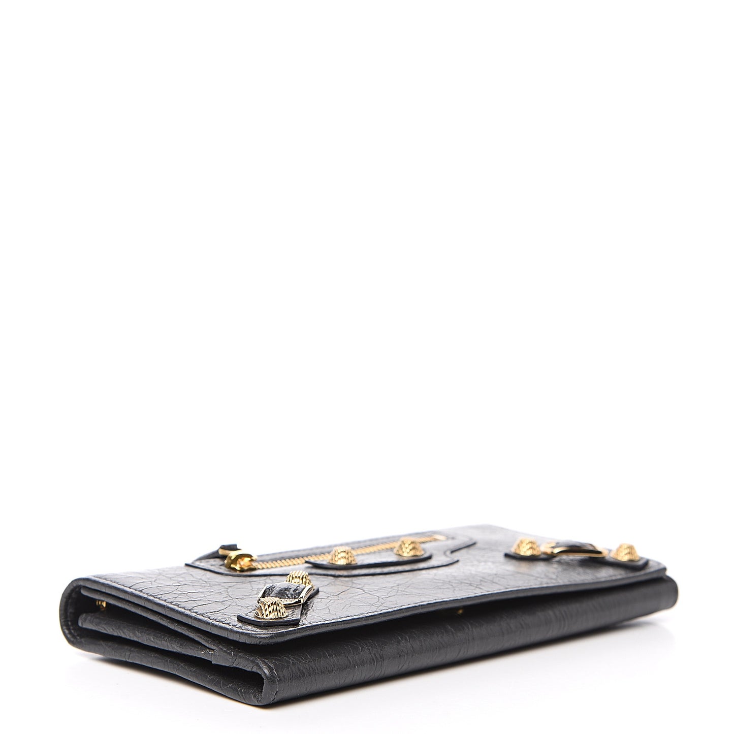 Agneau Giant 12 Gold Hardware Money Wallet Gris Fossile
