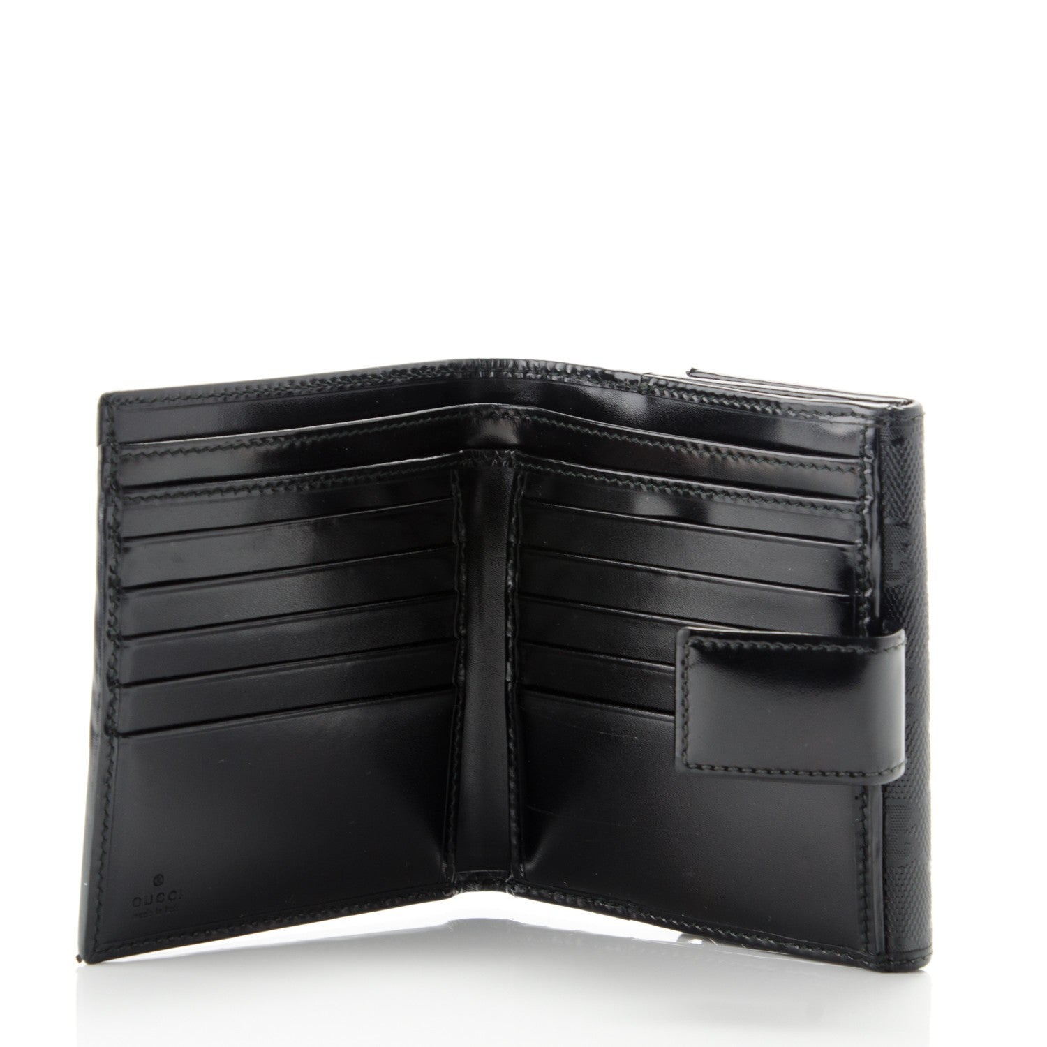 Gucci Imprime Monogram GG Pierce French Flap Wallet Black 5 of 7