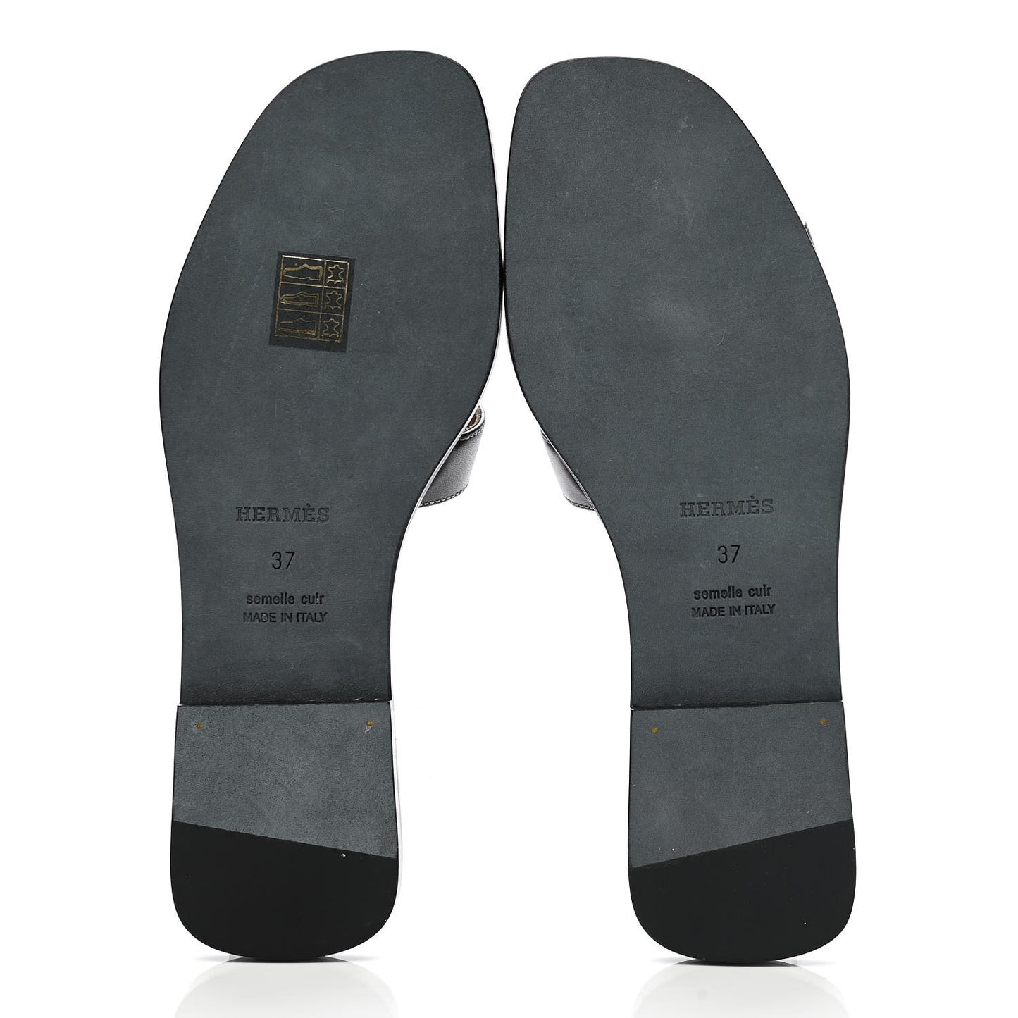 Box Calfskin Oran Sandals 37 Black
