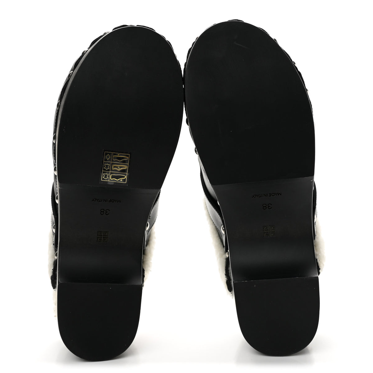 Givenchy Calfskin Shearling Clogs 38 Black White 6 of 9