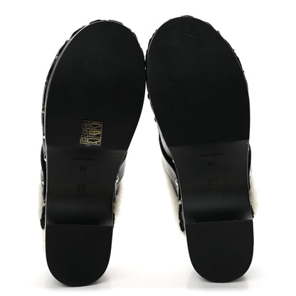 Givenchy Calfskin Shearling Clogs 38 Black White 6 of 9
