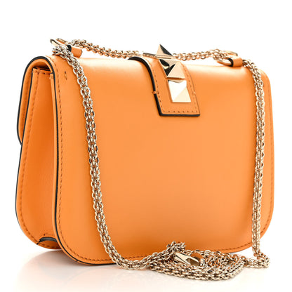 Valentino Garavani Vitello Small Glam Lock Rockstud Flap Mandarin Sorbet 3 of 9