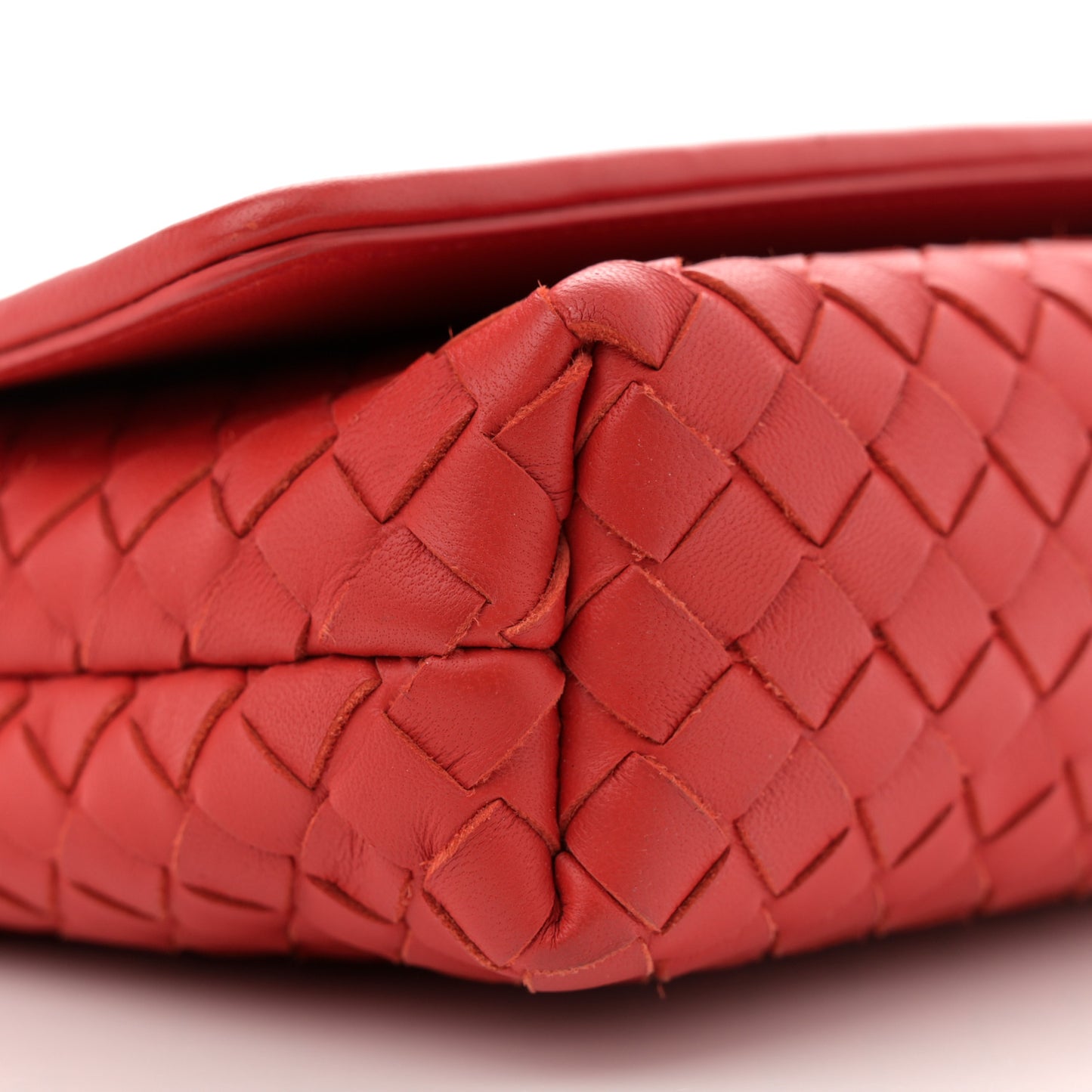 Nappa Intrecciato Crossbody Flap Red