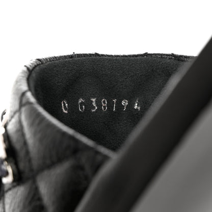 Chanel Shiny Goatskin Quilted CC Mules Sandals 38.5 Black 7 of 10