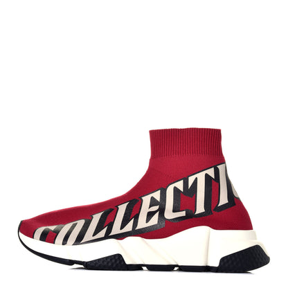 Balenciaga Neoprene Knit Europe Print Womens Speed Sneakers 36 Red Yellow Black 1 of 9