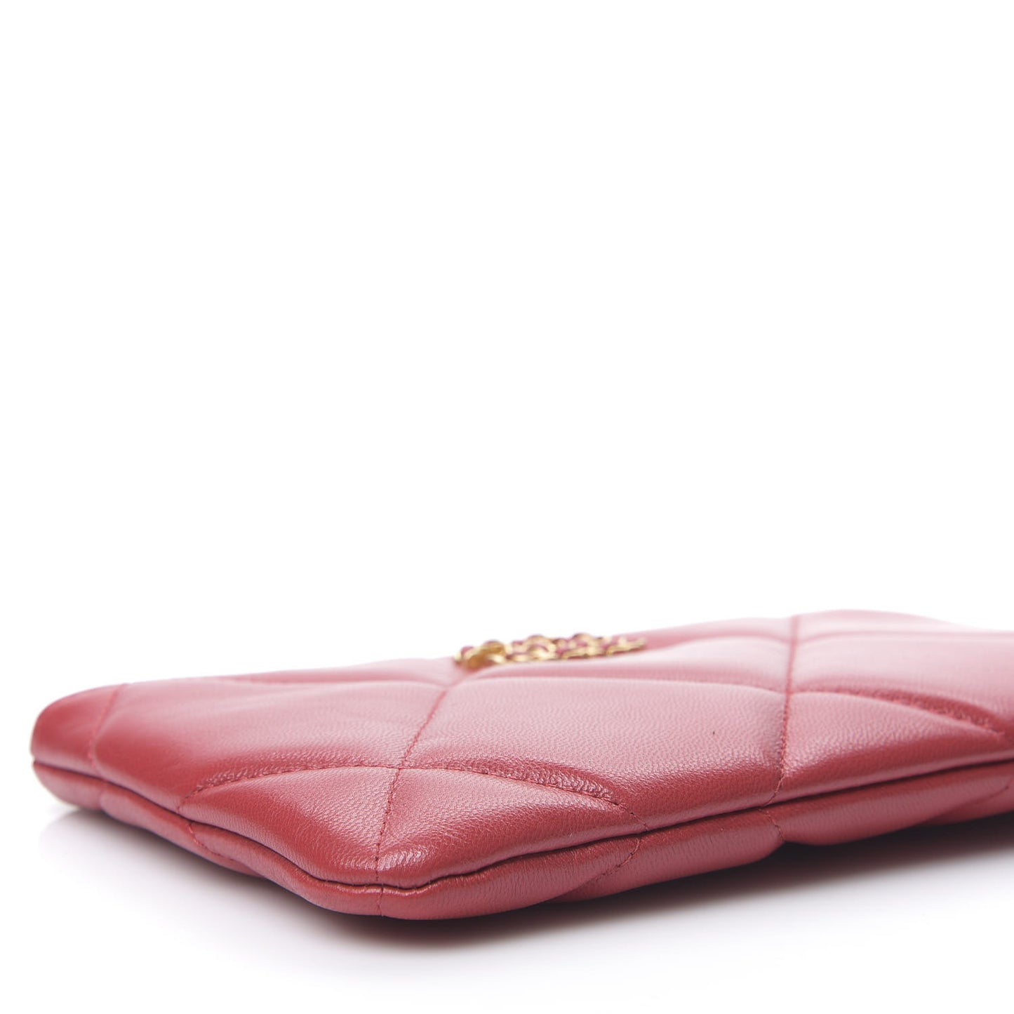 Goatskin Quilted 19 Cosmetic Case Red