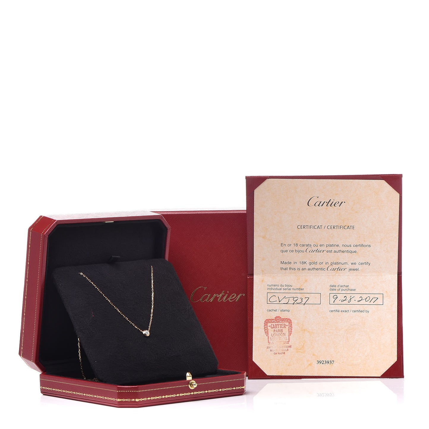 18K Pink Gold Diamond LM D'Amour Pendant Necklace