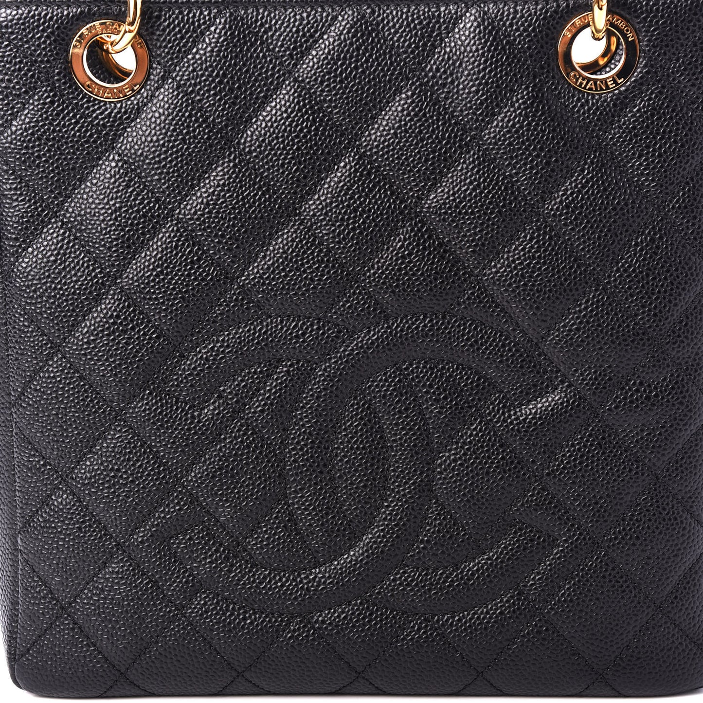 Caviar Quilted Petit Shopping Tote PST Black