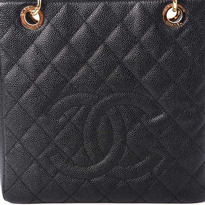 Chanel Caviar Quilted Petit Shopping Tote PST Black 9 of 9