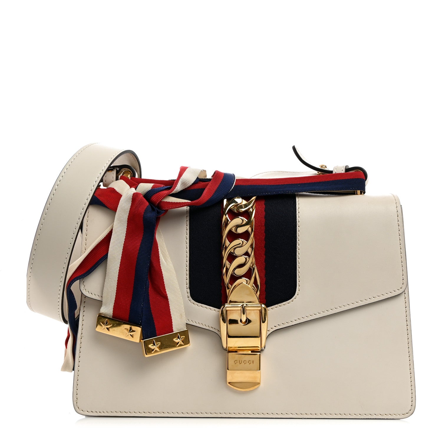 Gucci Calfskin Small Sylvie Shoulder Bag Off White 1 of 11